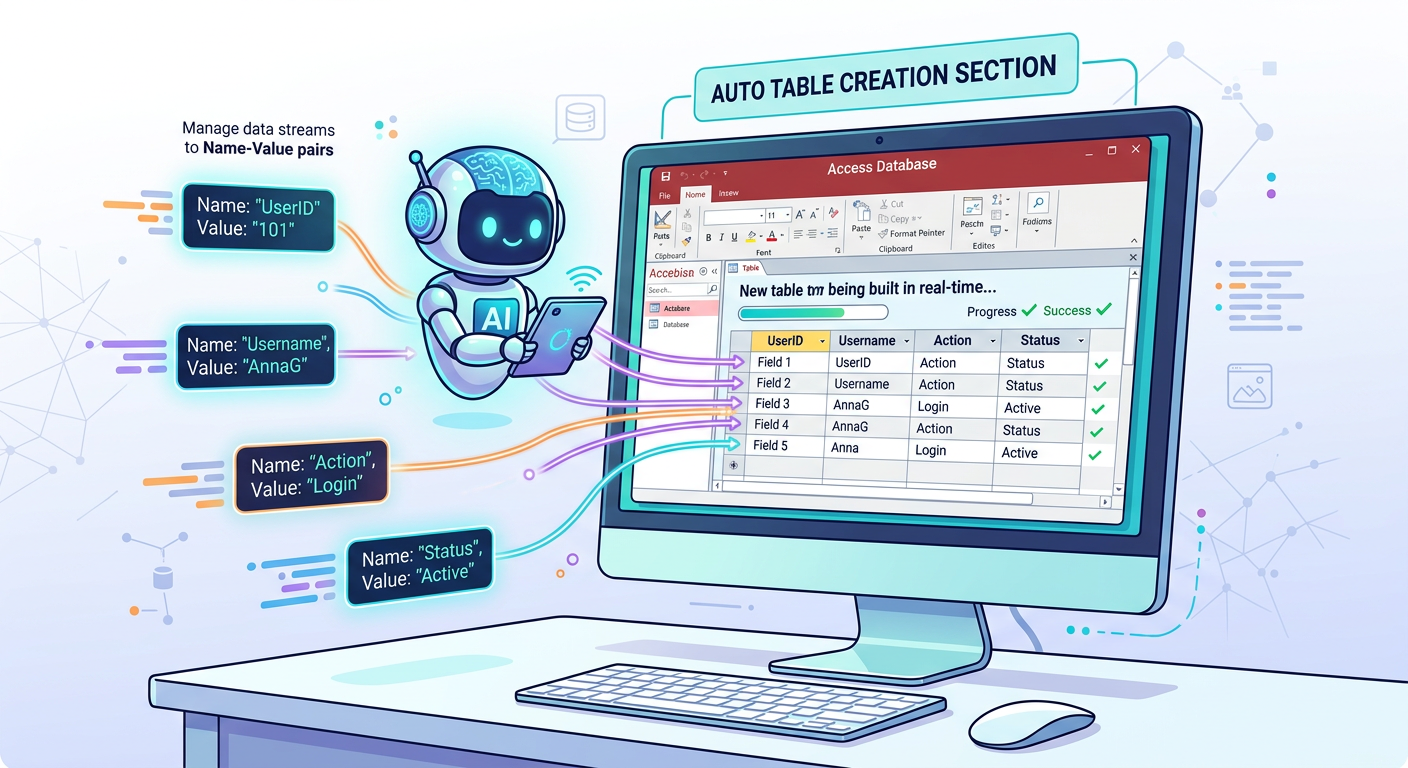 AI Post data to an MCP Server to get data into a secure local database like MS Access.