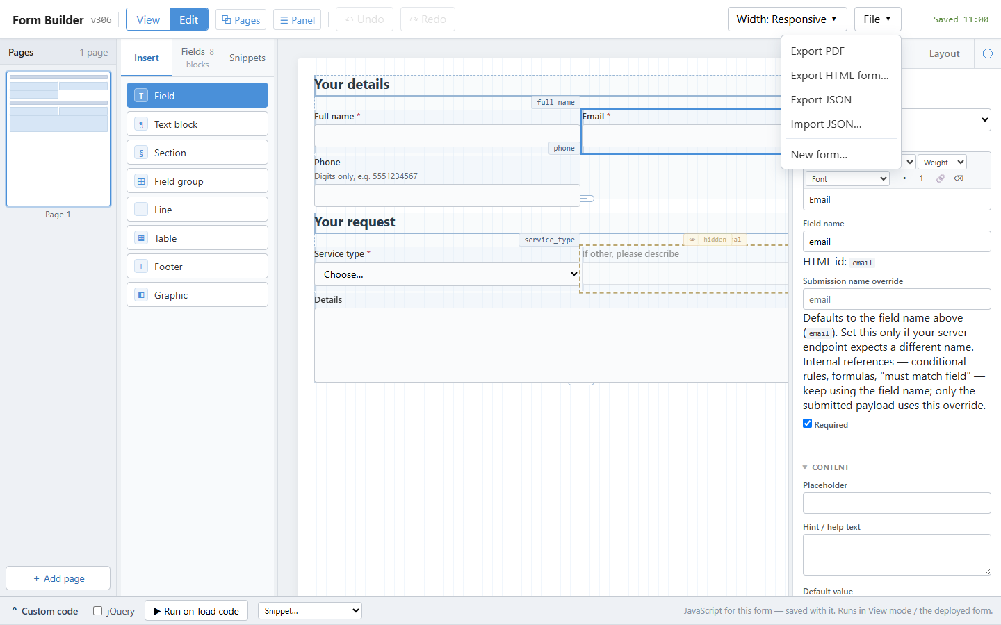 Form Builder Interface