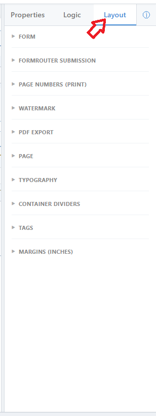 Form Layout Settings